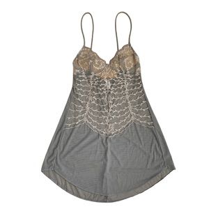LA PERLA Greige Mesh & Lace Slip